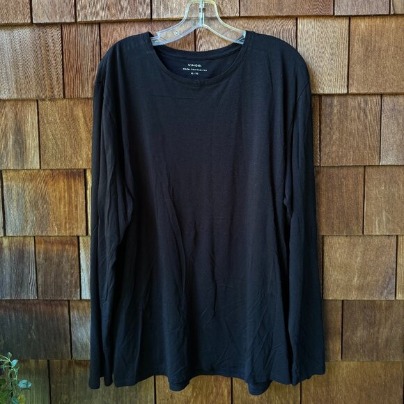 NWOT Vince Black 100% Pima Cotton Crewneck Long Sleeve T-Shirt in Men's X-Large - Picture 1 of 6